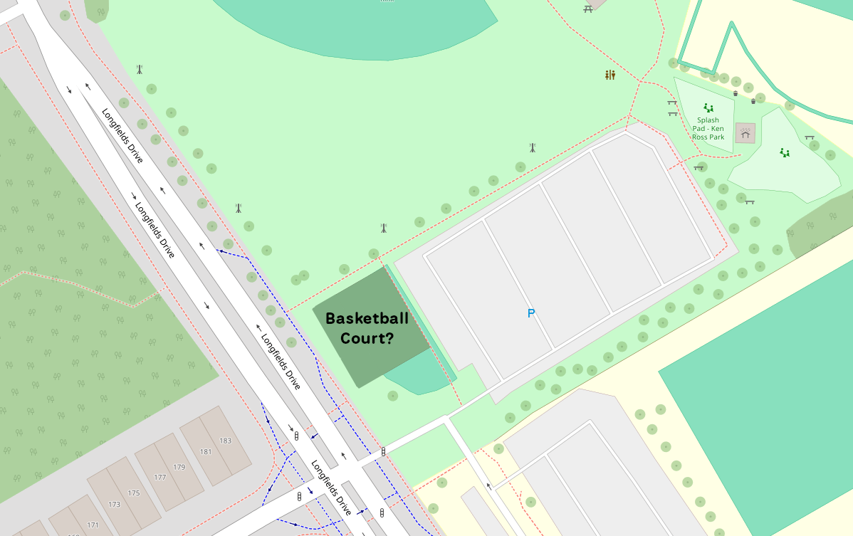 Map view of Ken Ross Park.